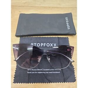 TopFoxx Sunglasses Venice 2 - Faded Burgundy With Case & Cloth
